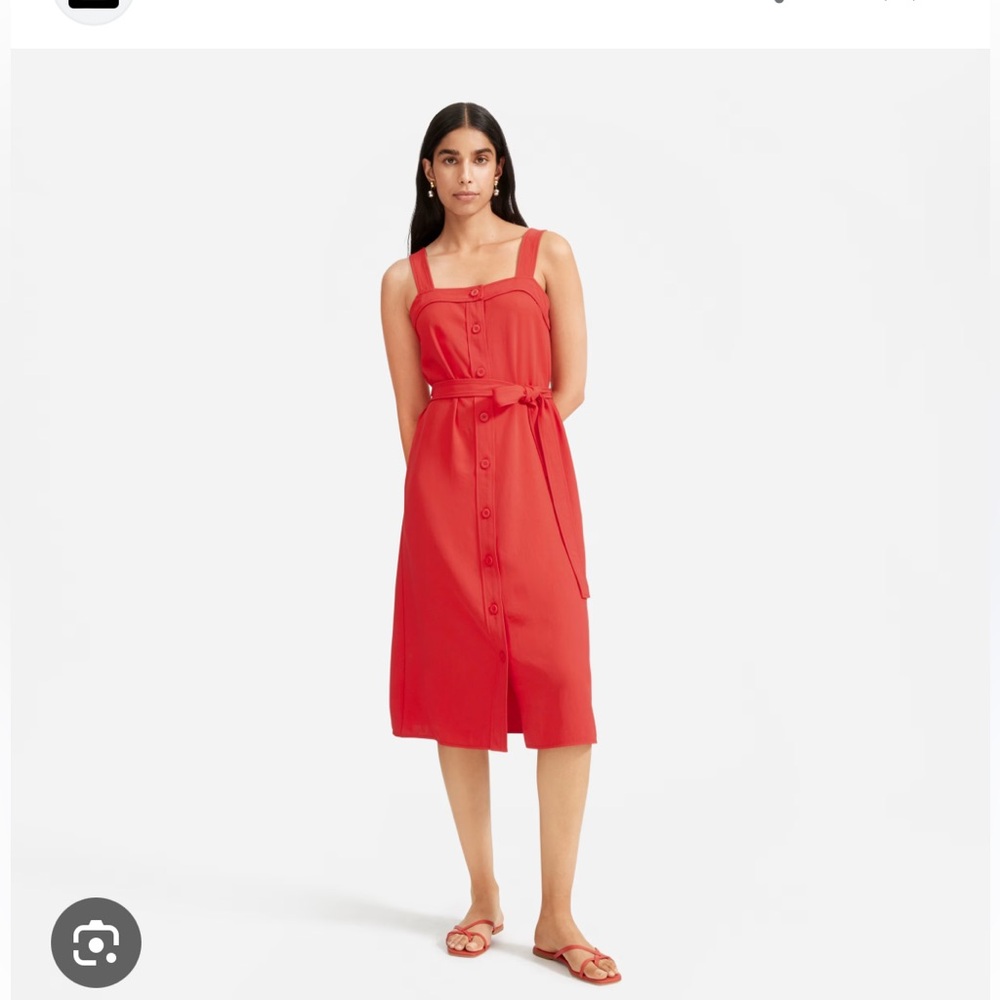 Everlane The Japanese GoWeave Picnic Dress Size 2 Womens Red